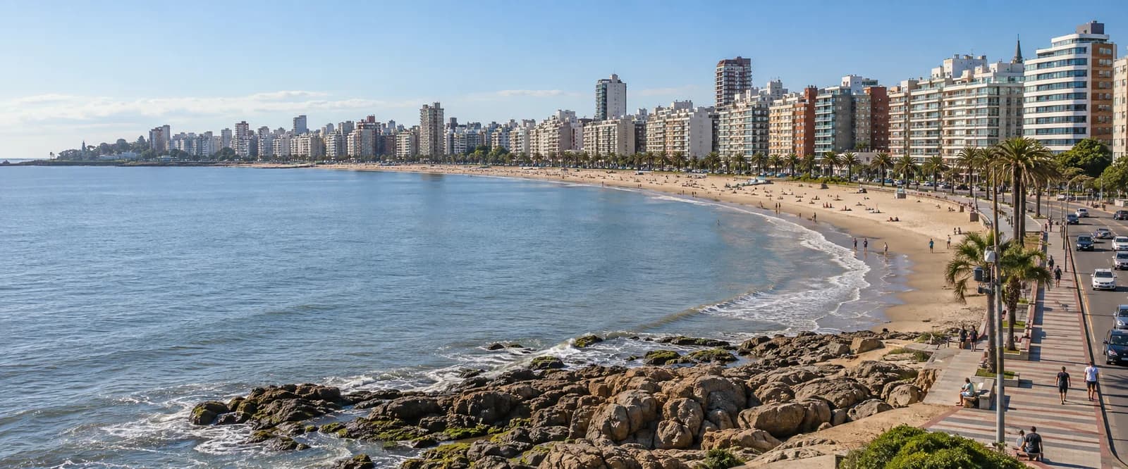 Playa Pocitos y rambla de Montevideo, imagen ilustrativa